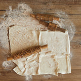 Hand-Carved Mango Wood Rolling Pins w/ Pattern, 3 designs