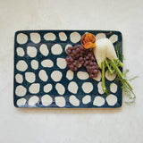 Stoneware Platter w/ Wax Relief Dots