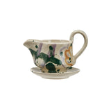 Hand-Painted Creamer w/ Saucer | Set of 2