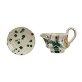 Hand-Painted Creamer w/ Saucer | Set of 2