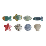 Hand-Painted Stoneware Sea Life Shaped Dish