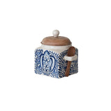 Hand-Painted Stoneware Canister - Set of 2