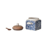 Hand-Painted Stoneware Canister - Set of 2