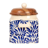 Hand-Painted Stoneware Canister - Set of 2