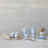 Stoneware Mug with Tile Pattern