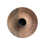 Mango Wood Taper Holder with Hammered Glass