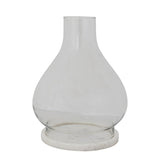 Glass Hurricane with Marble Base