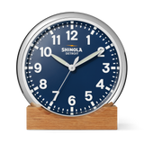 14" Runwell Clock | Chrome/Navy