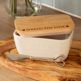 Spread the Love White Butter Dish & Knife Set