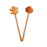 Hand Carved Leaf Shaped Wooden Salad Servers