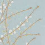 Blue Embroidered Floral Pillow