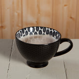 Black Stamped Latte Mug 14 oz