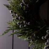 Navy Plum Frosted Berry Norfolk Cypress Real Touch Wreath - 24"