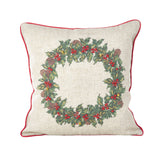 Holly Wreath w/ Bells Pillow