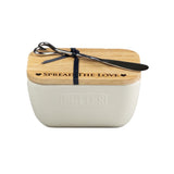 Spread the Love White Butter Dish & Knife Set