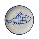 Hand-Painted Fish Stoneware