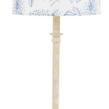 Blue Floral Toile & Stripe Buffet Lamp