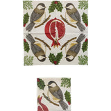 Cocktail Napkins with Seasonal Botanicals & Bird