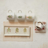 Hand-Painted Stoneware Platter w/ Christmas Trees