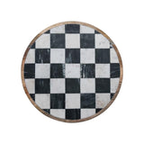Mango Wood & Marble Check Lazy Susan