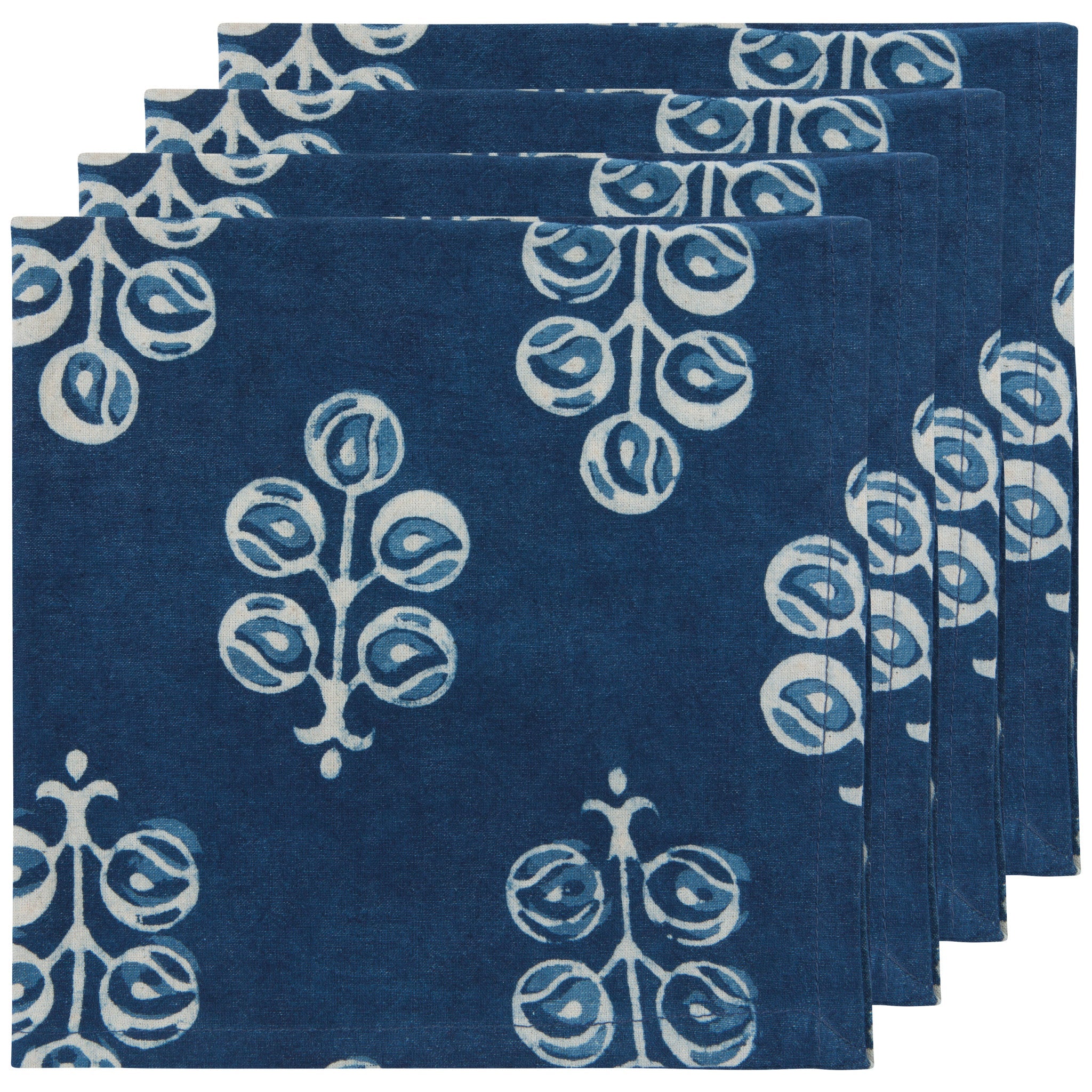 Vinebloom Block Print Napkins Set of 4