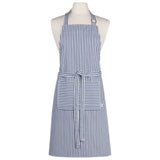 Narrow Royal Blue Stripe Cotton Chef's Apron