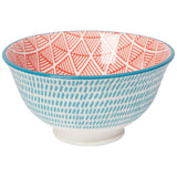 Blue Red Dash Stamped Bowl 3.5 inch
