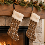 Checkered Stockings - Brown