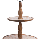 Vintage Floral Pattern 2-Tier Stand