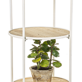 White Round Four Tier Plant Stand
