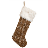 Checkered Stockings - Brown