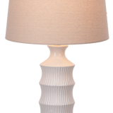 Ivory Tiered Ribbed Lamp - 60W Max