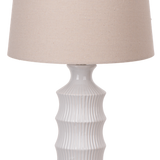 Ivory Tiered Ribbed Lamp - 60W Max