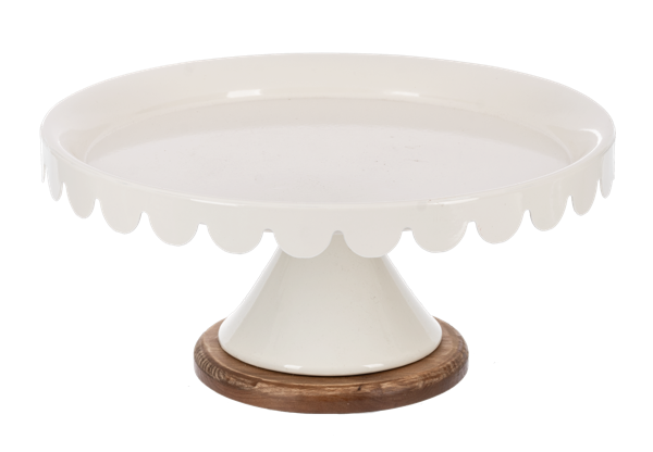 White Scallop Pedestal Stand