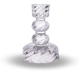 Swirl Glass Taper Candle Holder | Tall