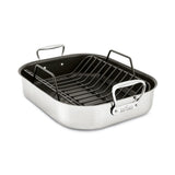 Gourmet Accessories; Large Stainless Steel Nonstick Roaster with Rack