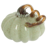 Seafoam & Gold Speckled Glass Pumpkin