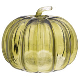 Olive Green Glass Pumpkin