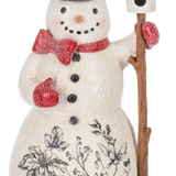 Snowman w/Birdhouse & Flower Figurines