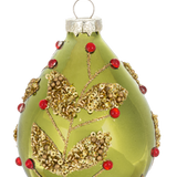 Glitter Holly Ball & Drop Ornaments