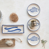 Hand-Painted Fish Stoneware
