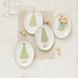 Christma Tree Oval Stoneware Dish