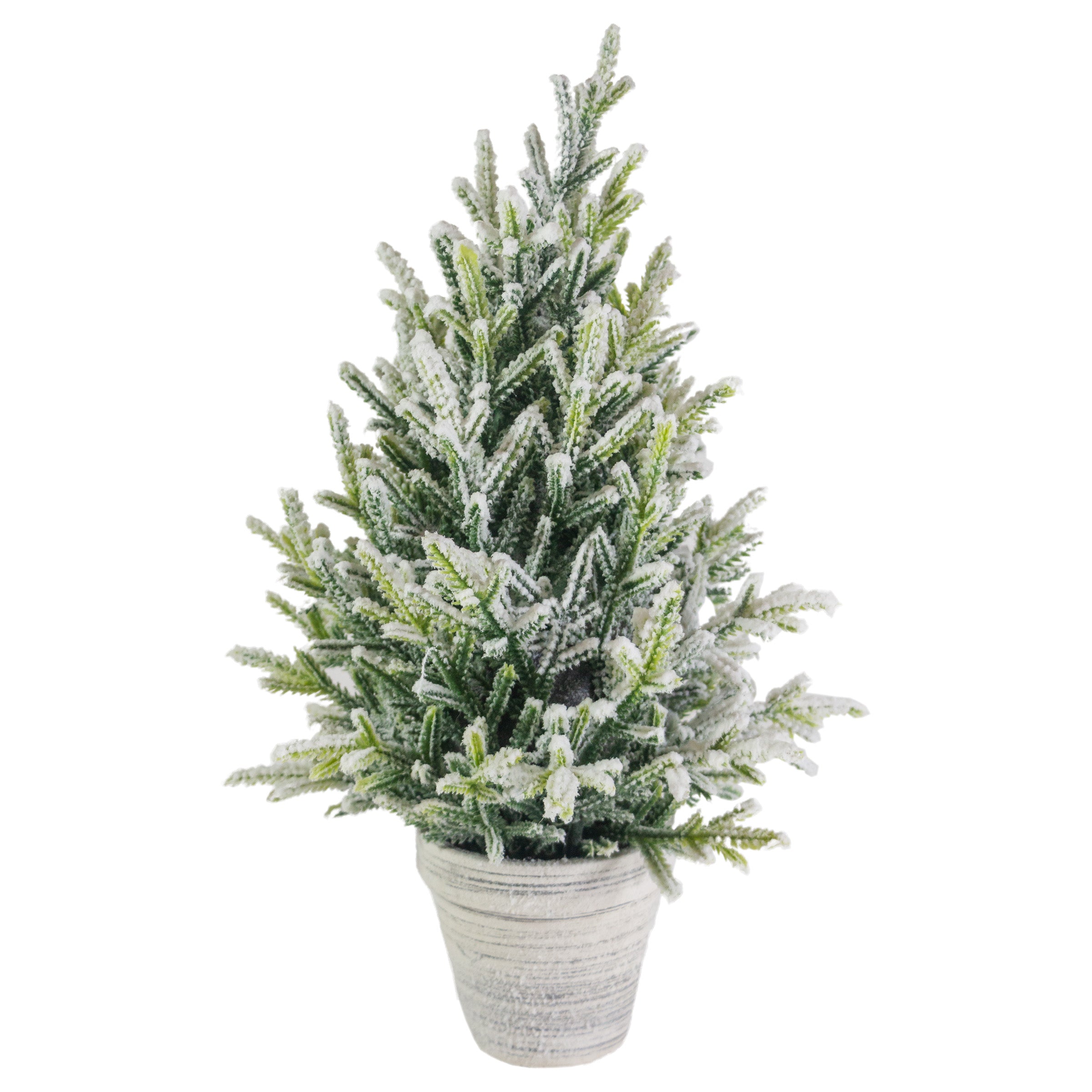 Flock Tree in White Planter