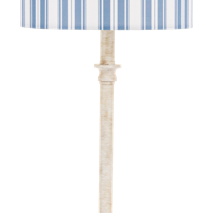 Blue Floral Toile & Stripe Buffet Lamp