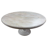 White Wooden Pedestal Dining Table