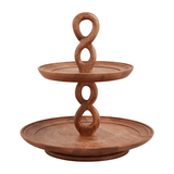 Twisted Handle Wood Tiered Server