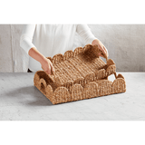 Nested Scallop Woven Trays