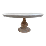 White Wooden Pedestal Dining Table