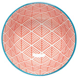Blue Red Dash Stamped Bowl 3.5 inch
