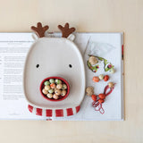 Stoneware reindeer  platter